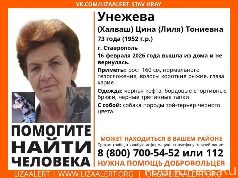 🔎 В Ставрополе ищут пропавшую ...